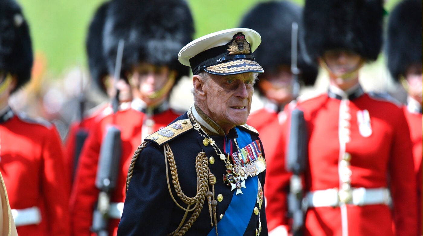 Britain's Prince Philip takes part in a ceremonial welcome for United Arab Emirates president at Windsor Castle